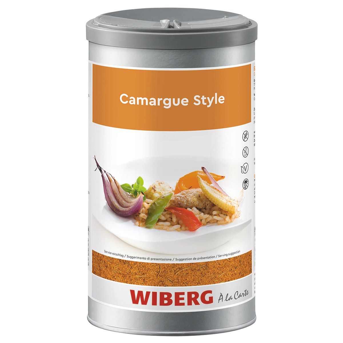 WIBERG Camargue Style Gewürzsalz im 1200‑ml‑Aromatresor; Produktabbildung auf weißem Hintergrund.